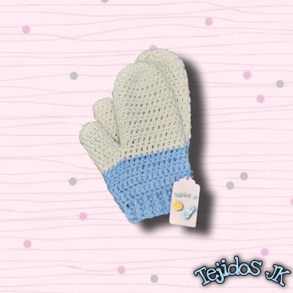 Guante Celeste con Blanco